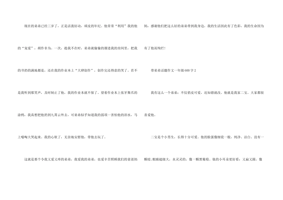 带弟弟话题一年级600字_第3页