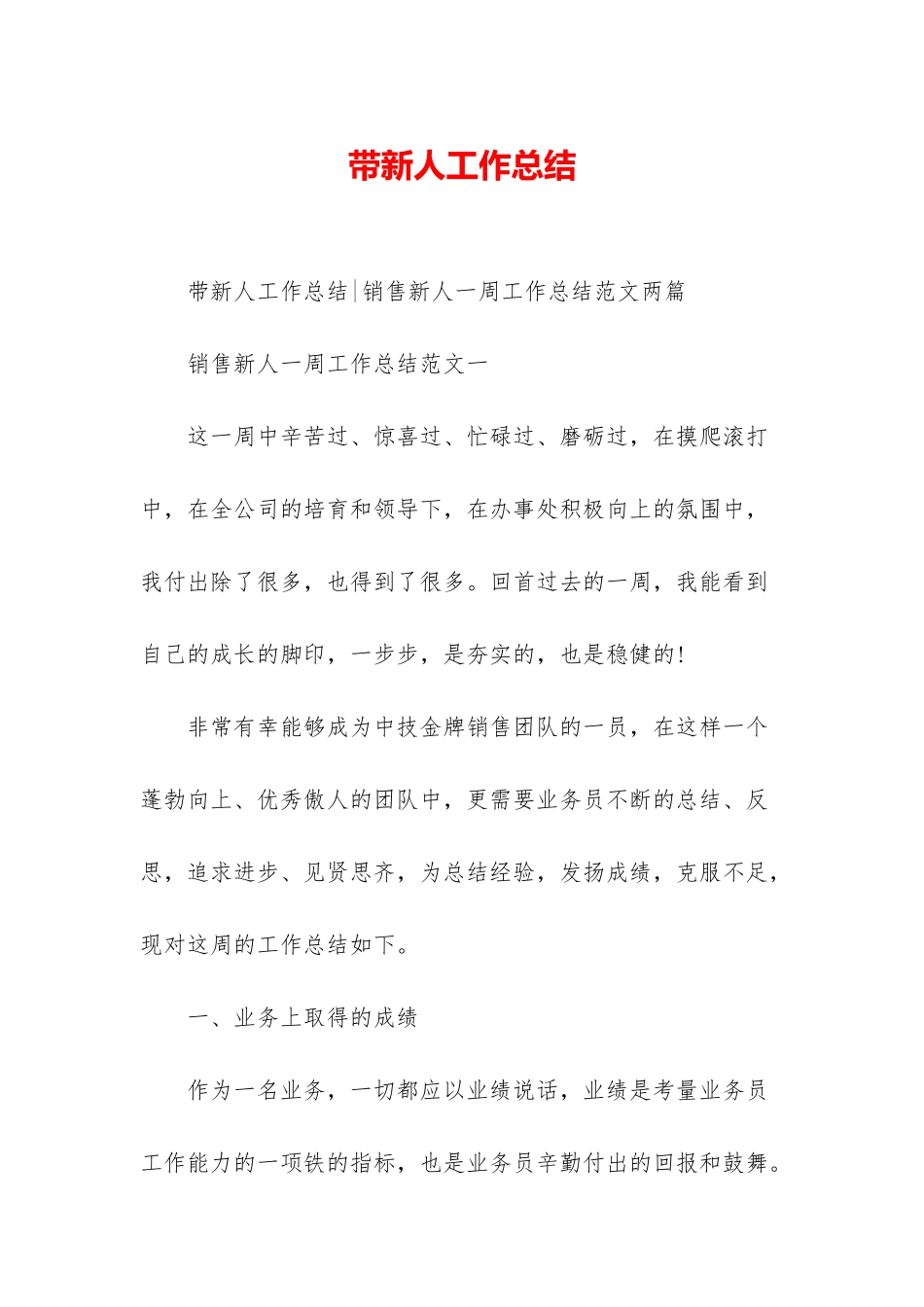 带新人工作总结_第1页