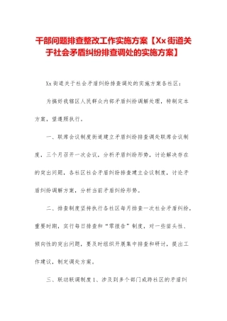 干部问题排查整改工作实施方案