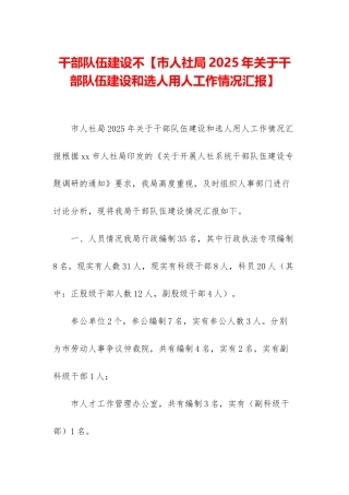 干部队伍建设不