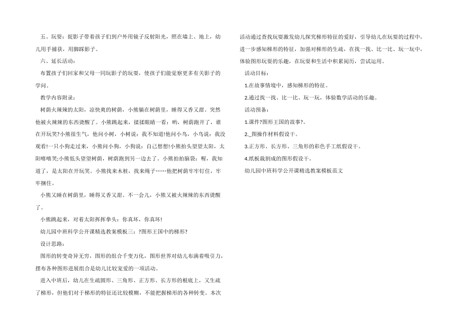 幼儿园中班科学公开课教案模板_第3页