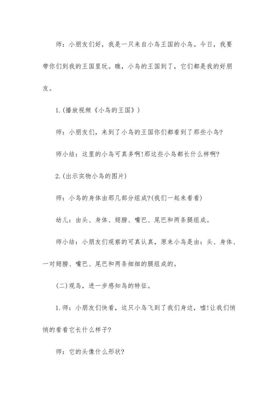 幼儿园中班美术详案教案《小鸟的王国》含反思_第3页