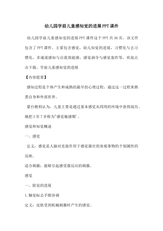 幼儿园学前儿童感知觉的发展PPT课件