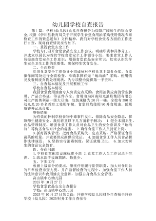 幼儿园学校自查报告