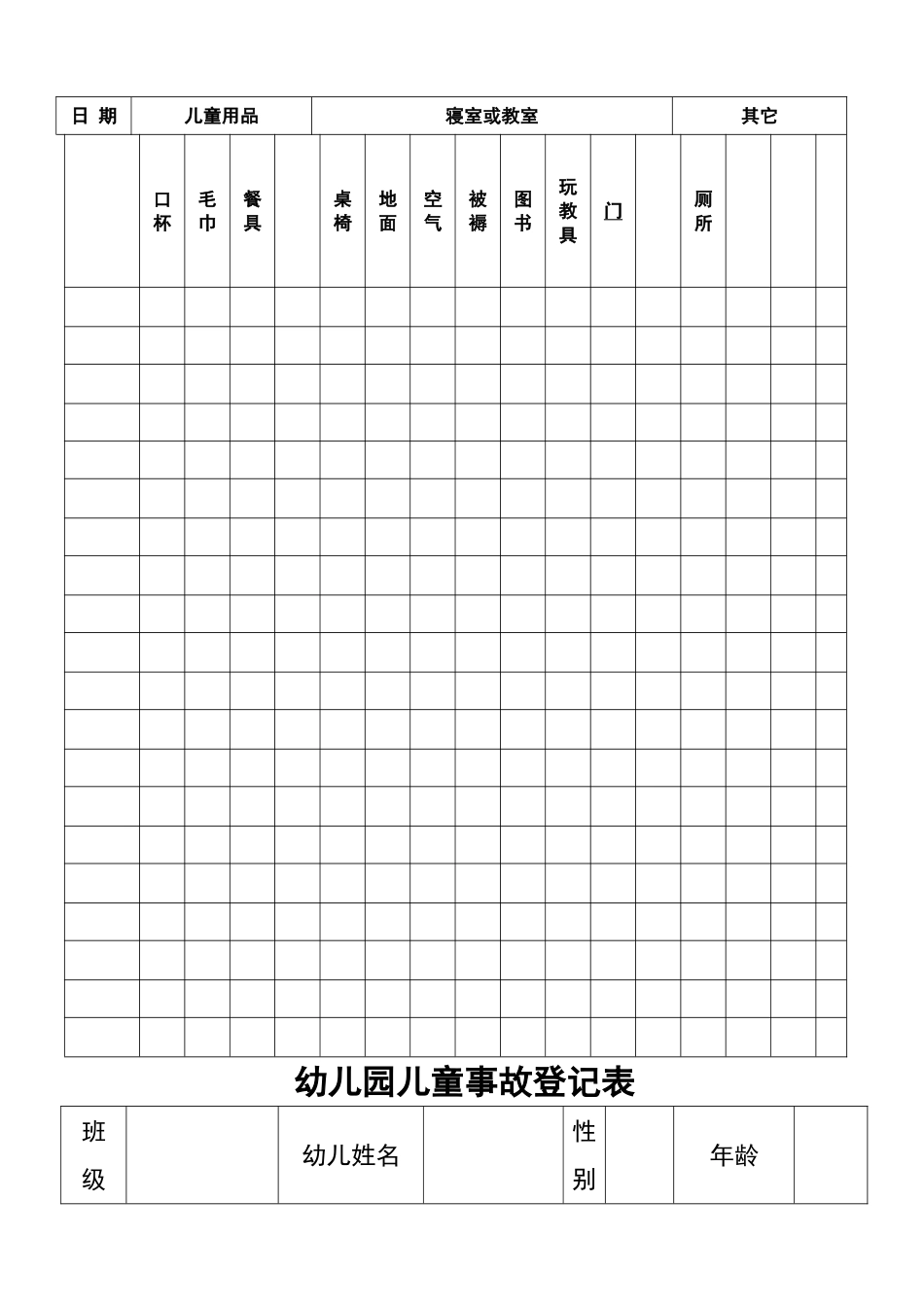 幼儿园管理表格_第2页