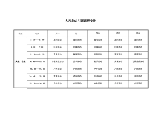 幼儿园课程表