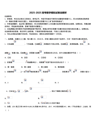 广东2025年湛江市大成中学高三下学期第五次调研考试数学试题含解析