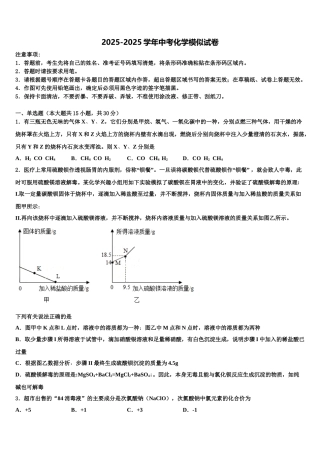 广东东莞光明中学中考五模化学试题含解析