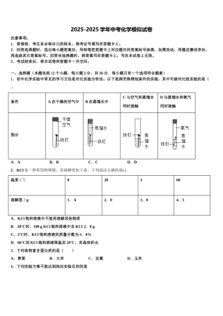 广东东莞中堂六校中考考前最后一卷化学试卷含解析