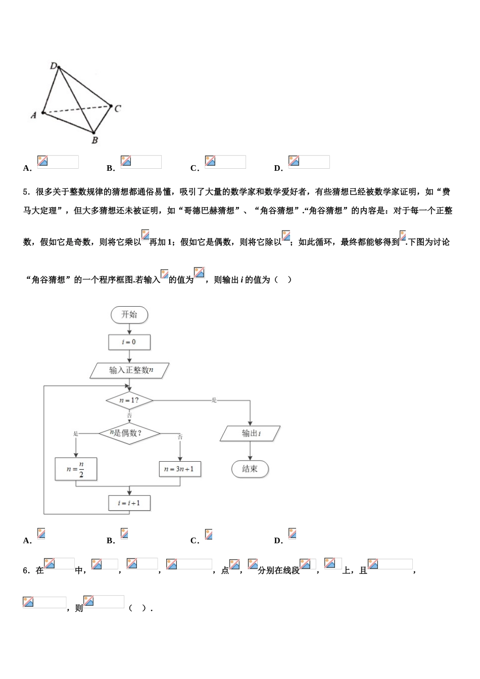 广东普宁华侨中学高考考前模拟数学试题含解析_第2页