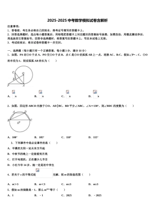 广东省2025年深圳实验学校中考数学最后冲刺模拟试卷含解析