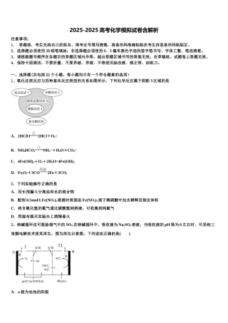 广东省2025年深圳实验学校高中部高考冲刺模拟化学试题含解析
