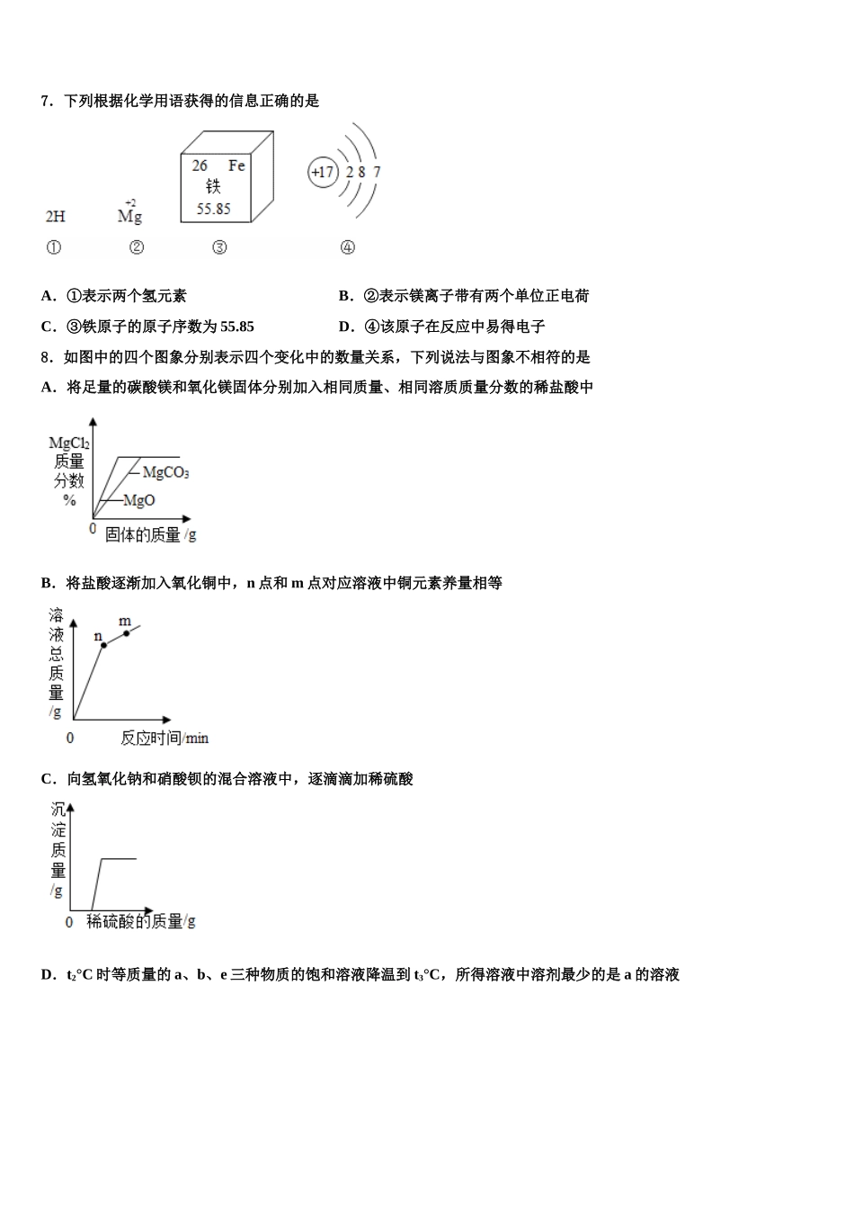广东省2025年深圳市宝安第一外国语中学中考化学适应性模拟试题含解析_第3页