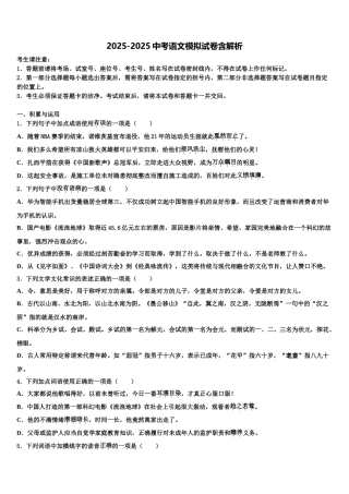 广东省2025年深圳市星火教育中考语文全真模拟试卷含解析