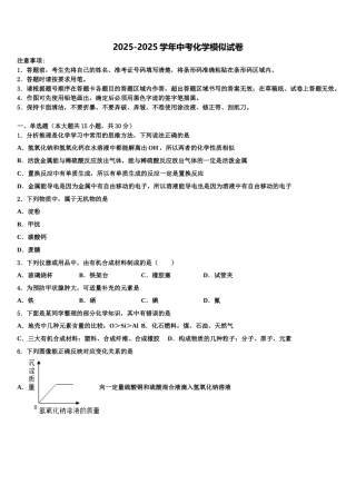 广东省2025年深圳市福田片区重点中学中考猜题化学试卷含解析