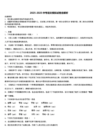 广东省2025年深圳市锦华实验学校中考语文猜题卷含解析