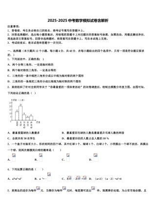广东省2025年深圳市龙岗区新梓校中考数学适应性模拟试题含解析