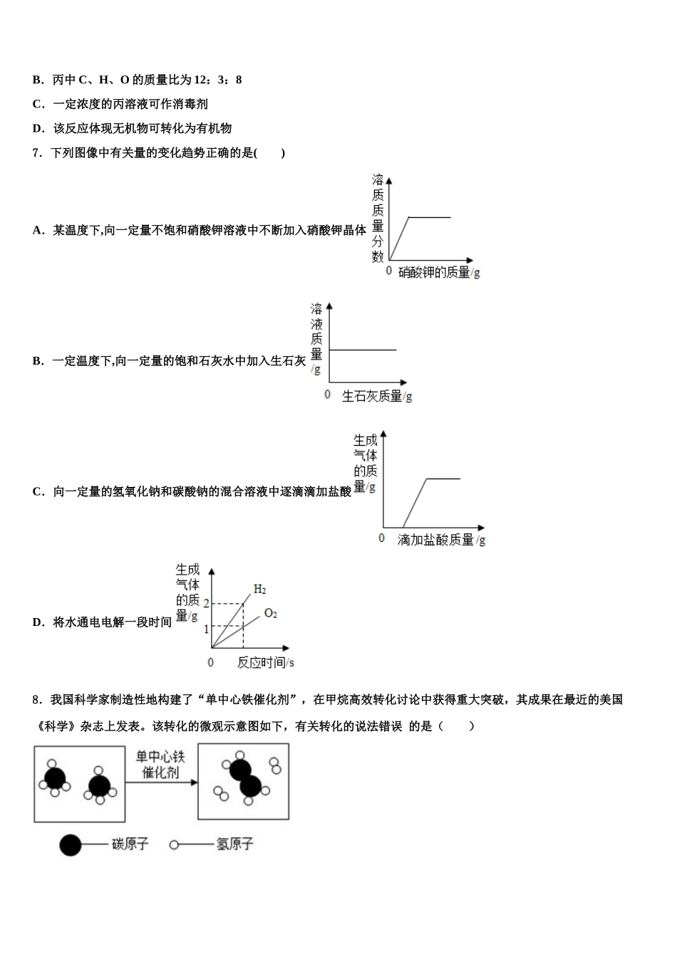 广东省2025年深圳市龙岗区龙城初级中学中考冲刺卷化学试题含解析_第2页