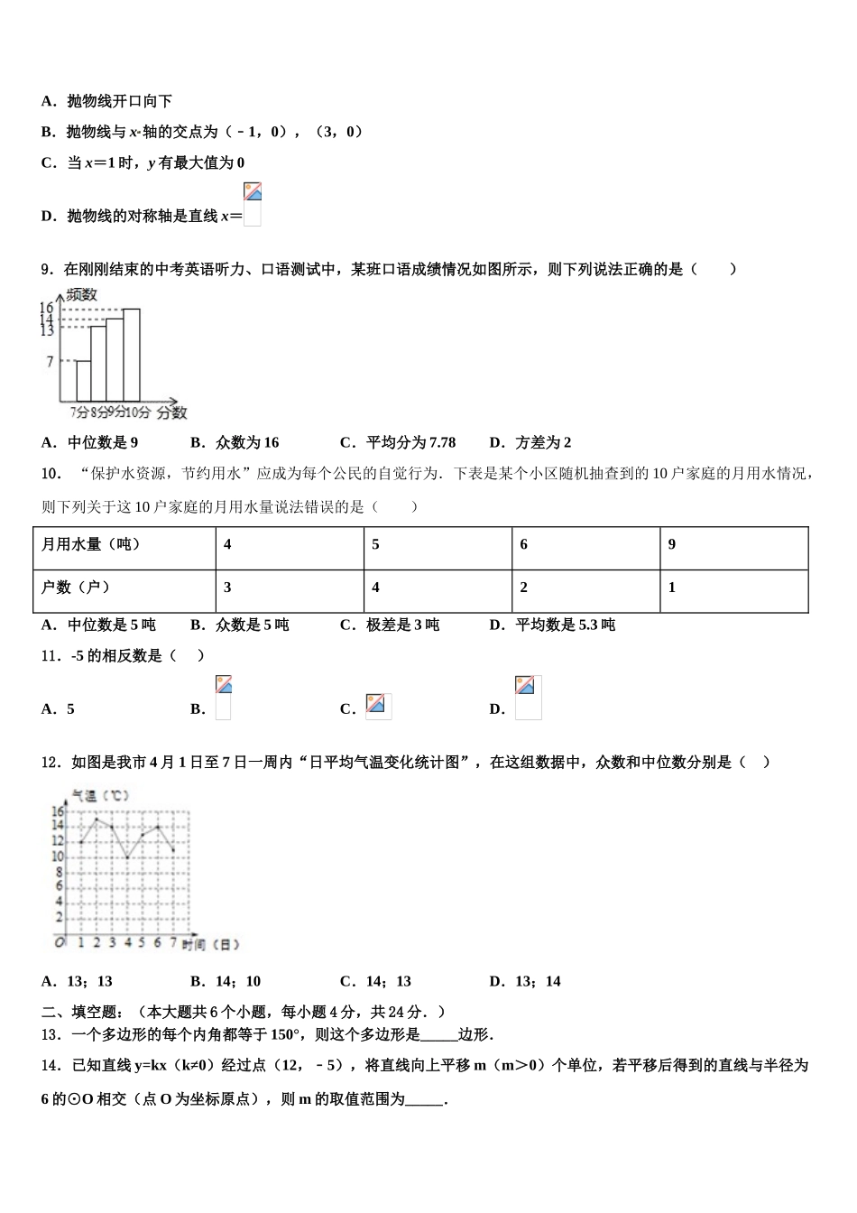 广东省2025年深圳市龙岗区龙岭中学中考数学猜题卷含解析_第2页