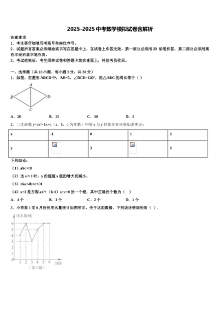 广东省2025年湛江二中学中考猜题数学试卷含解析