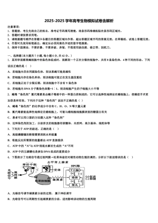 广东省东莞外国语学校高三生物试卷含解析
