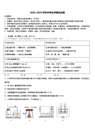 广东省东莞市重点学校中考化学考前最后一卷含解析