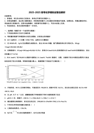 广东省中山一中、潮阳一中等高考仿真卷化学试题含解析