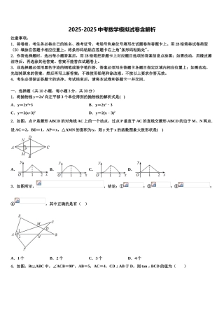 广东省北江实验校中考数学押题卷含解析