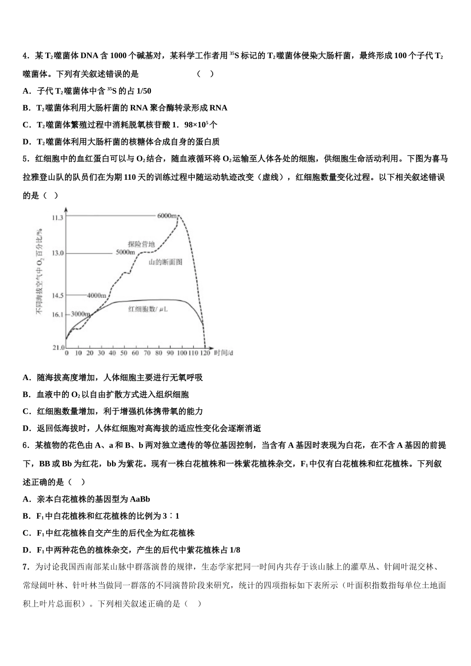 广东省台山市华侨中学高考生物押题试卷含解析_第2页