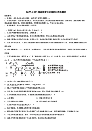 广东省广州市增城高级中学高三第四次模拟考试生物试卷含解析
