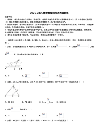 广东省广州市广雅中学中考猜题数学试卷含解析