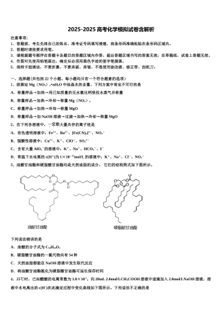 广东省广州市铁一中学高三下学期联合考试化学试题含解析