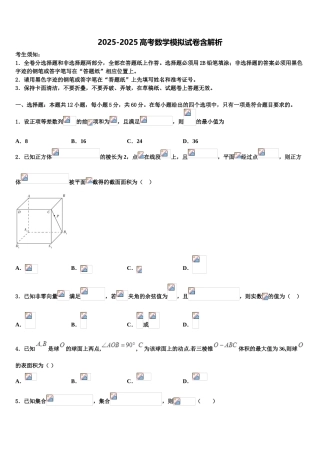广东省惠州市光正实验学校高考仿真卷数学试题含解析