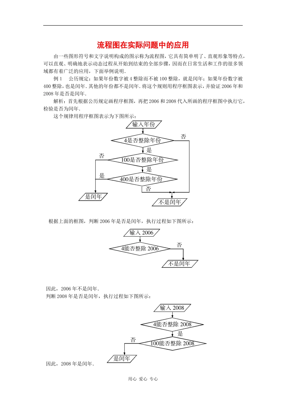 高二数学：4.1《流程图在实际问题中的应用》素材新人教版_第1页
