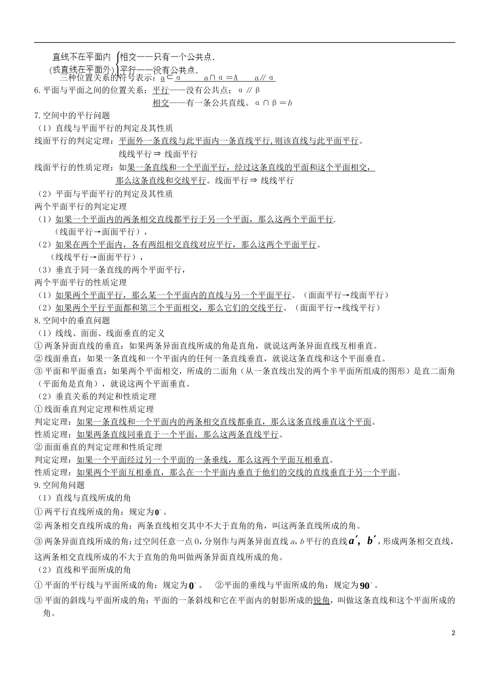 高二数学上学期期末复习备考讲练 专题02 点、线、面的位置关系导学案 文-人教版高二全册数学学案_第2页