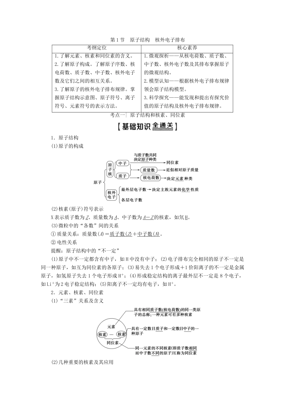 高考化学一轮复习 第1部分 第5章 第1节 原子结构 核外电子排布教学案 鲁科版-鲁科版高三全册化学教学案_第1页