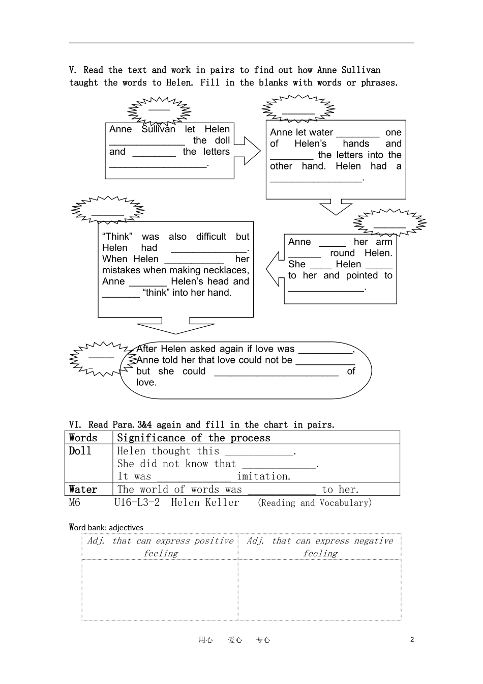 高二英语 模块6 Unit16 L3-1 Helen Keller学案 北师大版选修6_第2页