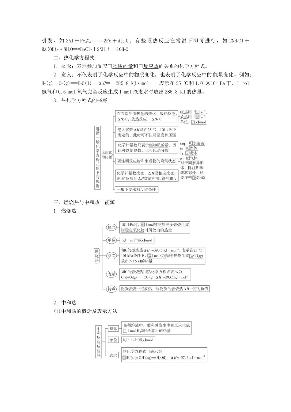高考化学一轮复习 第6章 化学能与热能 第19讲 焓变 热化学方程式教学案 新人教版-新人教版高三全册化学教学案_第2页