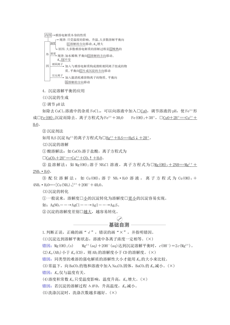 高考化学一轮复习 第8章 水溶液中的离子平衡 第27讲 难溶电解质的溶解平衡教学案 新人教版-新人教版高三全册化学教学案_第2页