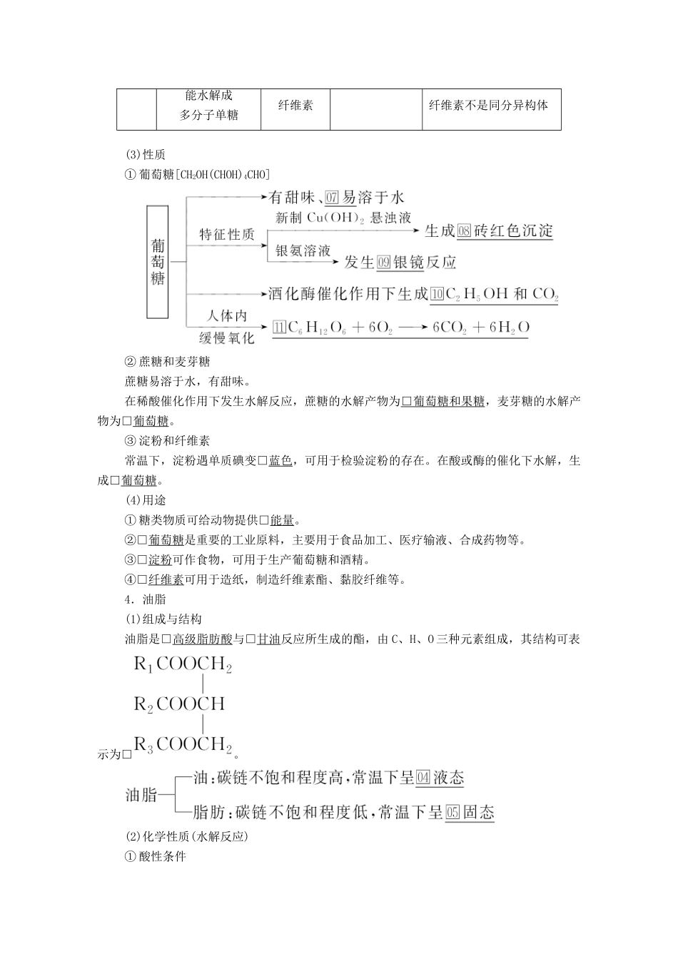 高考化学一轮复习 第10章 常见的有机化合物 第31讲 乙醇 乙酸 基本营养物质教学案 新人教版-新人教版高三全册化学教学案_第3页