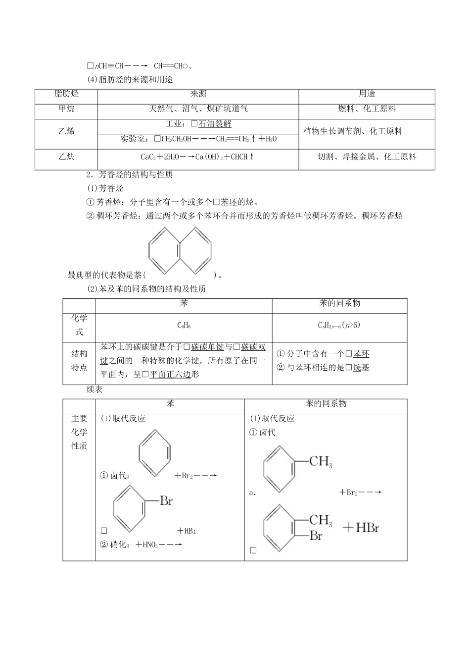 高考化学一轮复习 第13章 有机化学基础 第39讲 烃与卤代烃教学案 新人教版-新人教版高三全册化学教学案_第3页