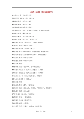 高二语文 暑期充电 水浒108将（按出场顺序）素材