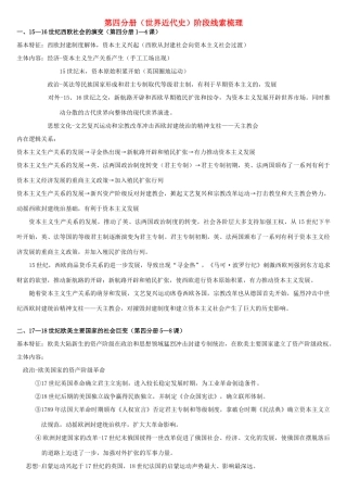 高考历史 第四分册（世界近代史）阶段线索梳理素材 华东师大版