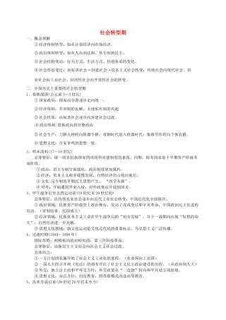 高考历史 社会转型期复习素材-人教版高三全册历史素材