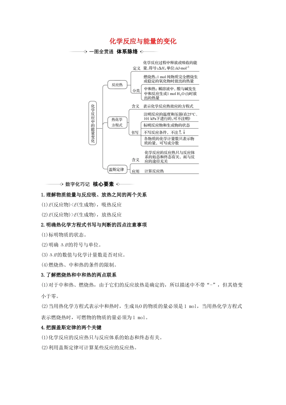 高考化学一轮复习 6.1 化学反应与能量的变化素材 新人教版-新人教版高三全册化学素材_第1页