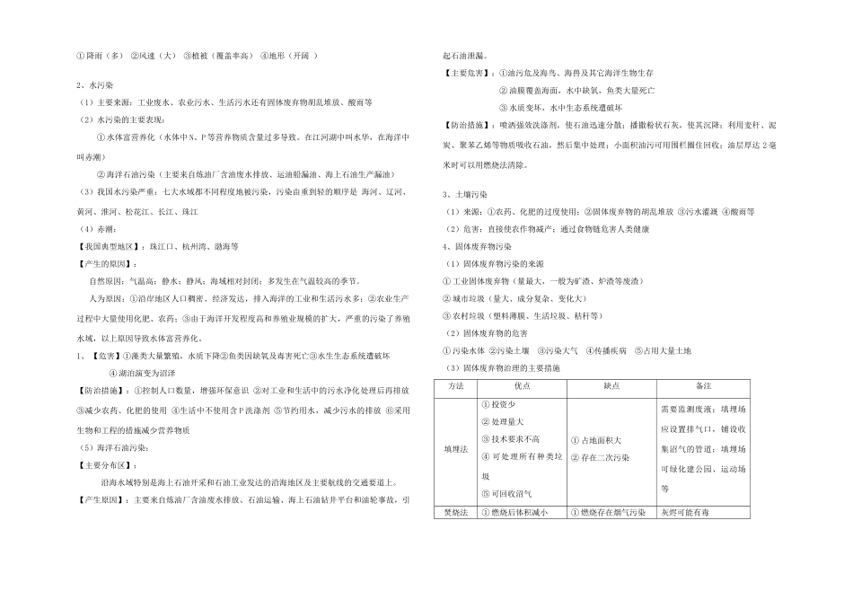 高考地理 环境保护专题复习学案 新人教版选修6-新人教版高三选修6地理学案_第3页