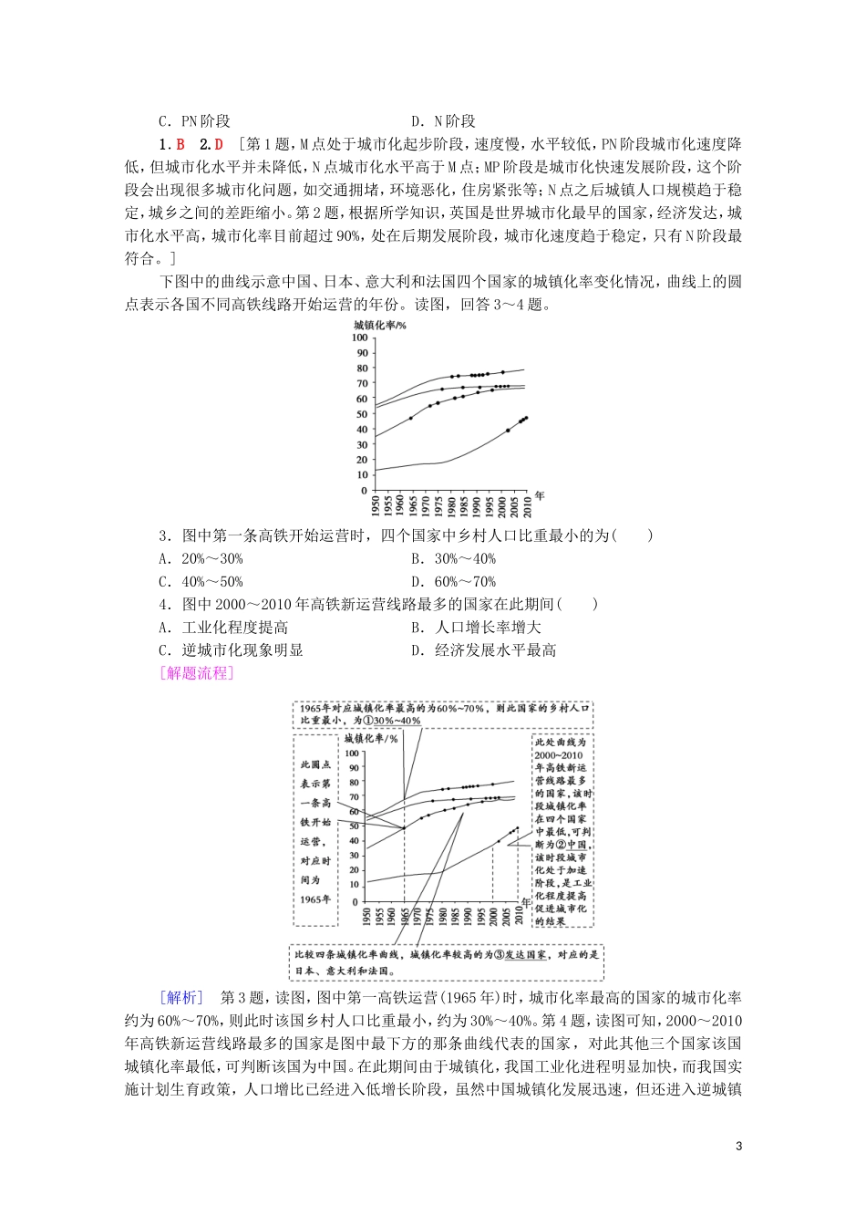 高考地理一轮复习 第2部分 第7章 城市与城市化 第2讲 城市化教学案（含解析）新人教版-新人教版高三全册地理教学案_第3页