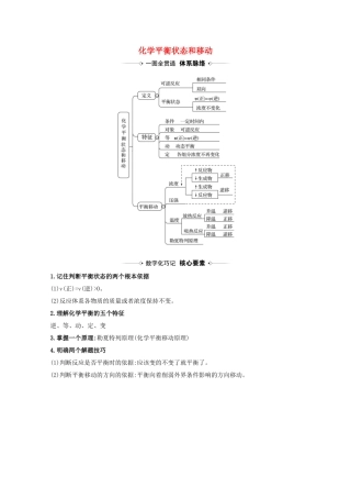 高考化学一轮复习 7.2 化学平衡状态和移动素材 苏教版-苏教版高三全册化学素材