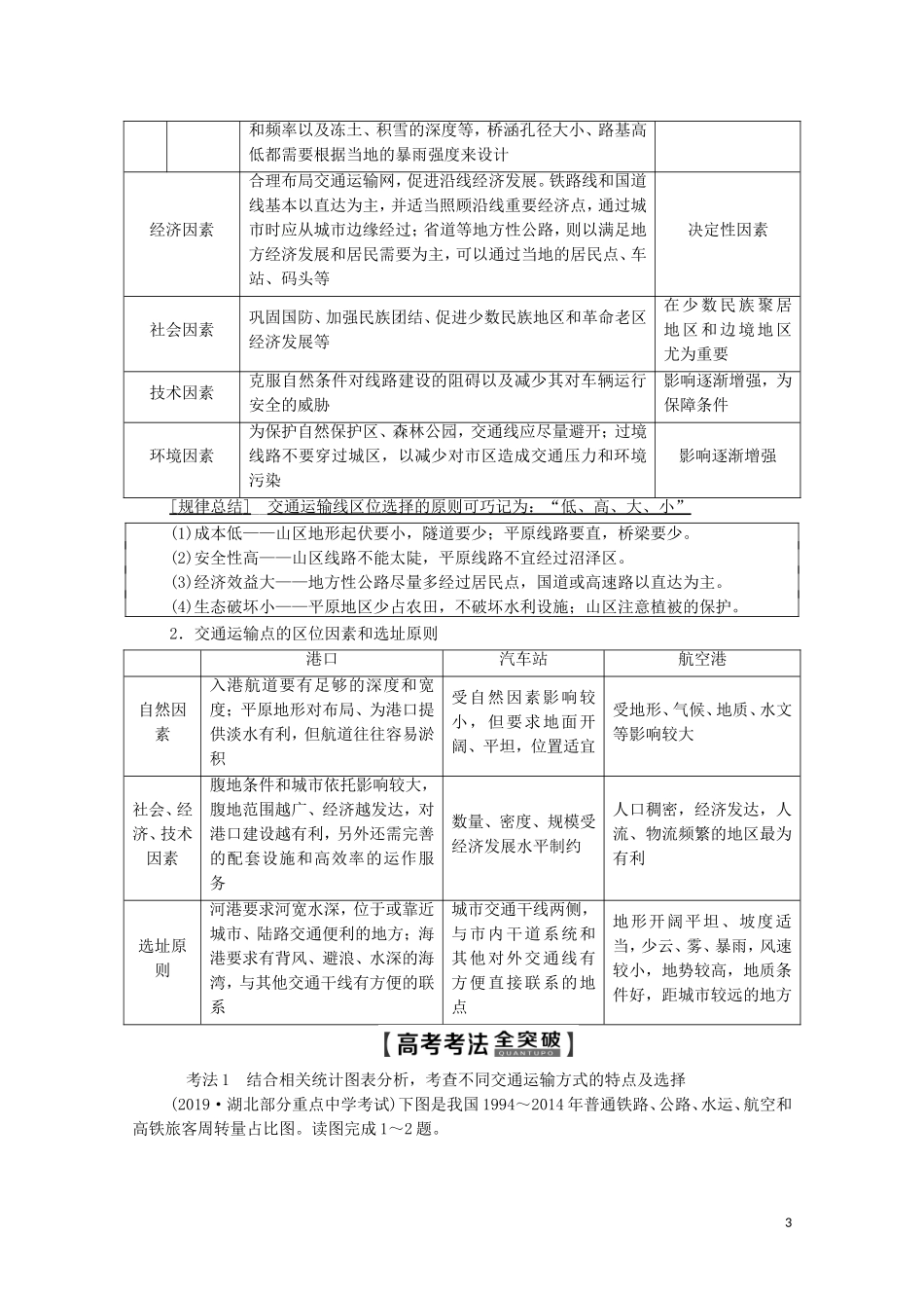 高考地理一轮复习 第2部分 第7章 生产活动与地域联系 第3讲 地域联系教学案（含解析）中图版-中图版高三全册地理教学案_第3页