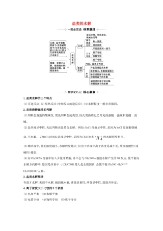 高考化学一轮复习 8.3 盐类的水解素材 苏教版-苏教版高三全册化学素材